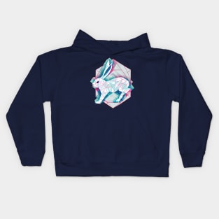 Geometric running rabbit Kids Hoodie